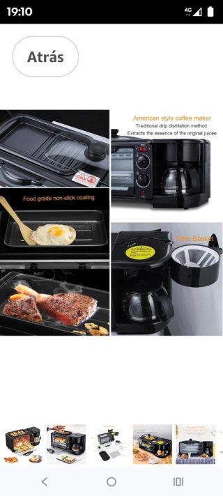 Horno Tostador,sartén y Cafetera 3 en 1