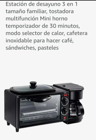 Horno Tostador,sartén y Cafetera 3 en 1