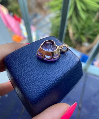 Colgante Corazón Oro 14k Amatista