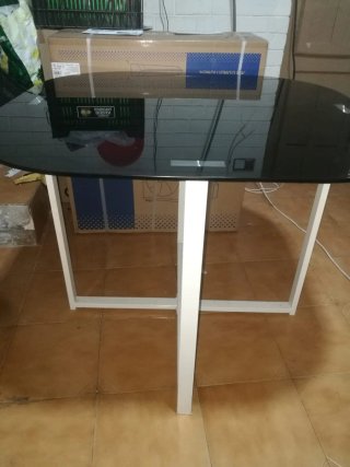 Mesa de vidrio templado negra