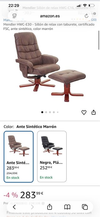 Sillón y reposapiés diseño