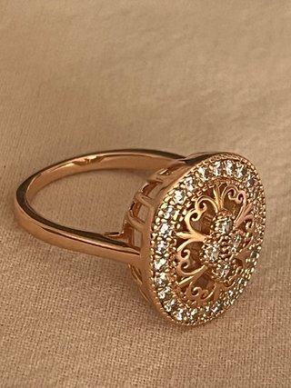 Parure oro laminato collana,orecchini e anello oro