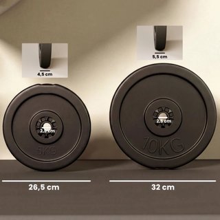 Juego 4 Discos Pesas 2x5kg y 2x10kg 25mm