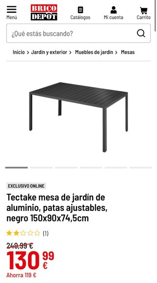 Conjunto mesa y sillas de exterior