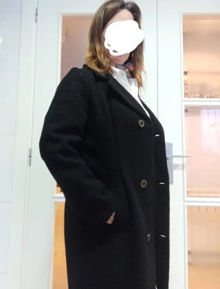 Abrigo negro mujer S 36