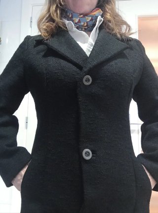 Abrigo negro mujer S 36