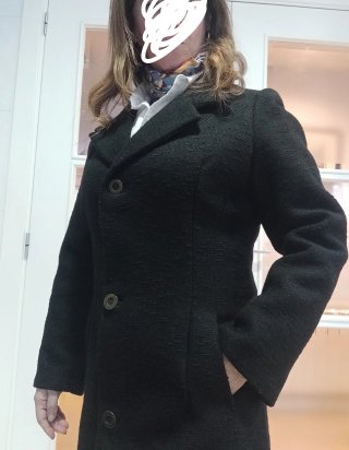 Abrigo negro mujer S 36