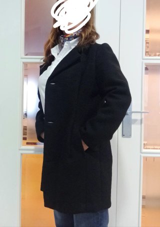 Abrigo negro mujer S 36