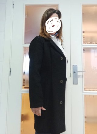 Abrigo negro mujer S 36