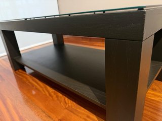 Mesa de centro cristal y madera 105 *55*40