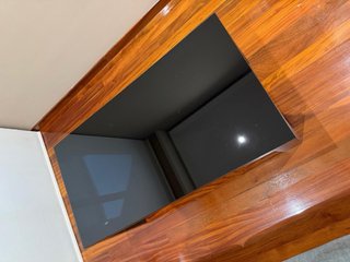 Mesa de centro cristal y madera 105 *55*40