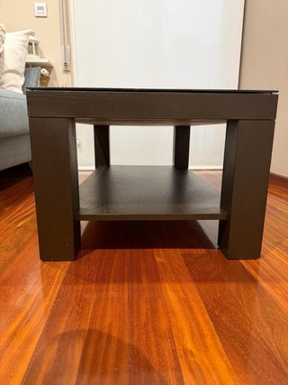 Mesa de centro cristal y madera 105 *55*40