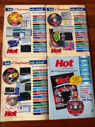 Lote 4 revistas Hot Shareware informática retro