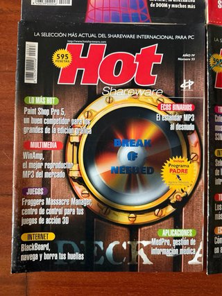 Lote 4 revistas Hot Shareware informática retro