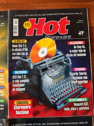 Lote 4 revistas Hot Shareware informática retro
