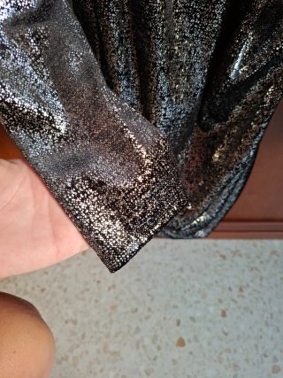 Vestido fiesta plata y negro talla S