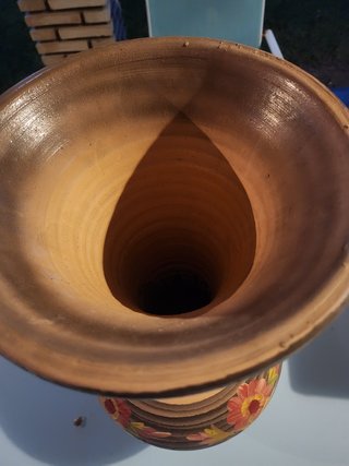 Jarrón antiguo cerámica pintado a mano