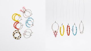 Pendientes artesanales aro multicolor