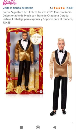 Barbie Ken Felices Fiestas 2025 Muñeco Rubio