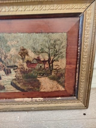 Cuadro antiguo pintado sobre madera
