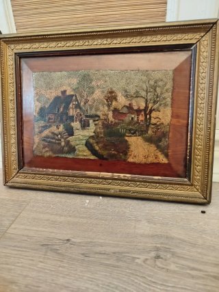 Cuadro antiguo pintado sobre madera