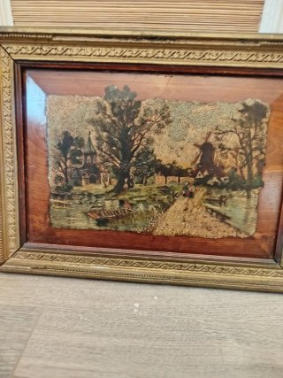 Cuadro antiguo pintado sobre madera