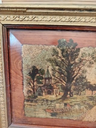 Cuadro antiguo pintado sobre madera