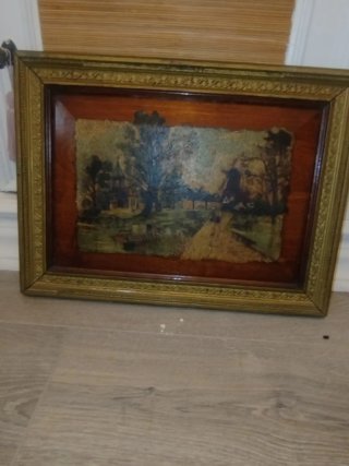 Cuadro antiguo pintado sobre madera