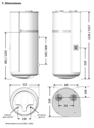 Termo Eléctrico Aeromax VM 150 - Bomba Calor