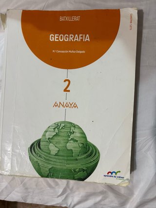Geografía, 2 Batxillerat