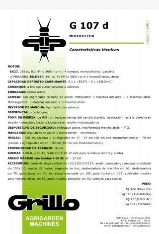 Motocultor agrícola Grillo con remolque