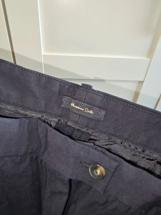 Pantalón Massimo Dutti Mujer Azul Marino