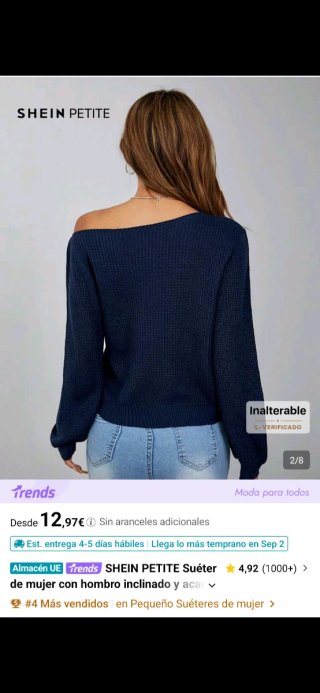 Jersey de punto azul marino