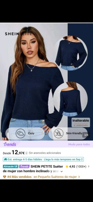 Jersey de punto azul marino