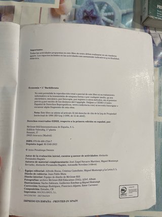 Economía 1.o Bachillerato