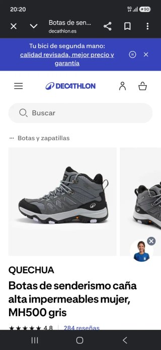 Botas senderismo mujer Quechua negras y grises
