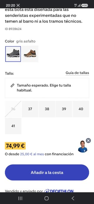 Botas senderismo mujer Quechua negras y grises