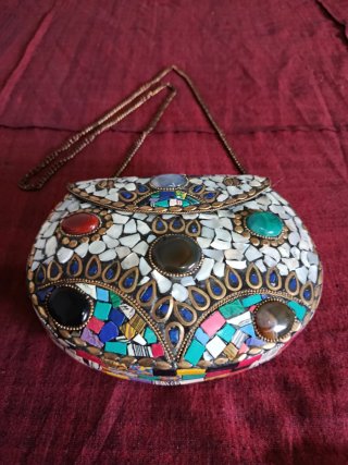 Bolso de mano artesanal multicolor