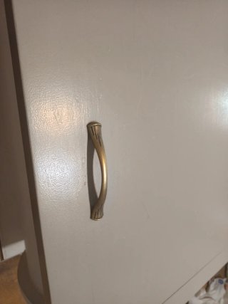 Mesa Arpón Baja Madera Pino Blanca y Dorada