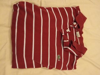 Polo Lacoste Manga Comprida Tamanho M vermelho e b