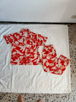 Pijama corto estampado floral verano