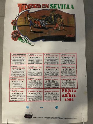 Cartel Toros Sevilla Abril 1984