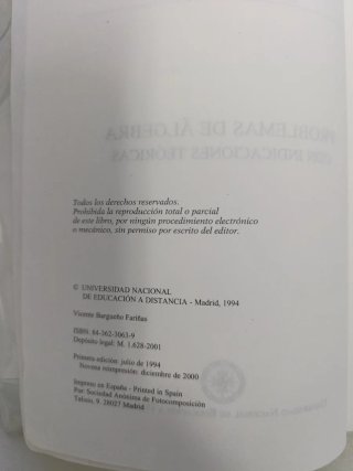 Problemas de álgebra Con Indicaciones Teóricas