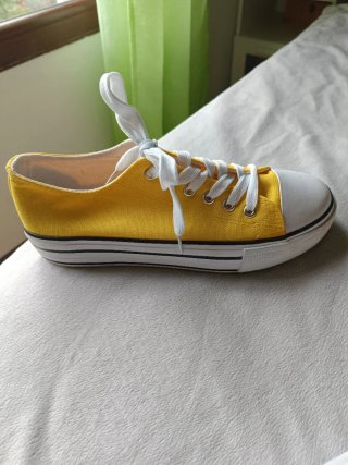 Zapatillas lona estilo Converse plataforma 39