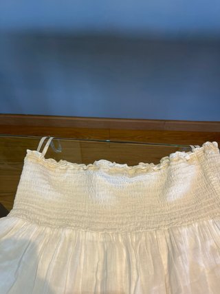 Falda larga blanca volantes