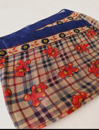 Pañuelo cuadros ositos estampado