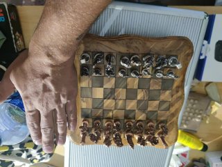 Ajedrez Romano Antiguo - Madera y Metal