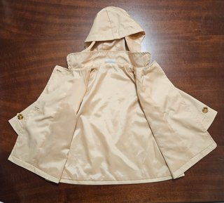 Giacca bambina beige con cappuccio