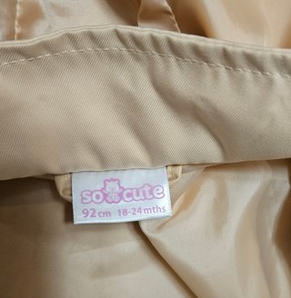 Giacca bambina beige con cappuccio