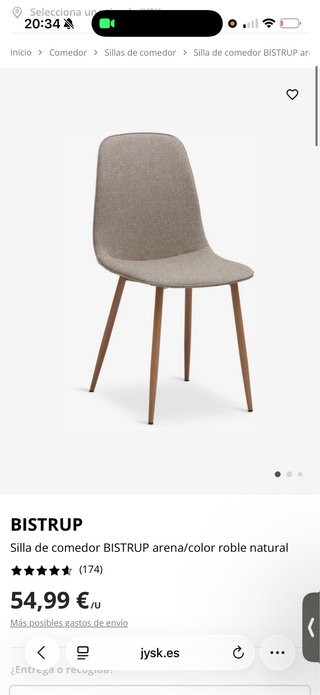 Silla de comedor tapizada NUEVA